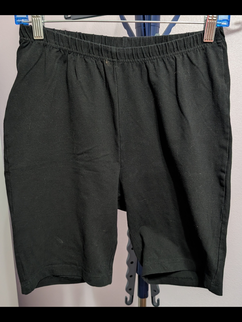 Woman Within Black Knit Shorts with Elastic Waist